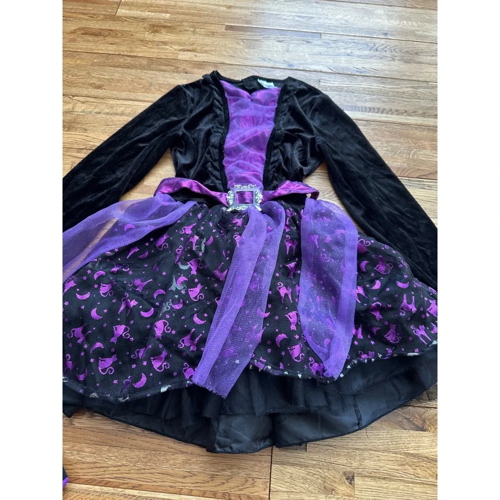 Kids Witch Costume Dress with Socks‎ Halloween Party Medium Spirit - Picture 5 of 9